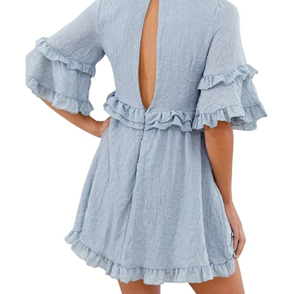 🆕  Bell Sleeve Ruffle Dress(Size M) - Picture 6 of 8